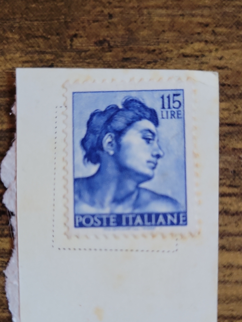 Vintage Blue Italian Poste Stamp Art Print